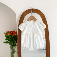 Load image into Gallery viewer, Baby Girls Solid Color Lace Rompers Wholesale 220513341
