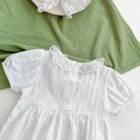 Load image into Gallery viewer, Baby Girls Solid Color Lace Rompers Wholesale 220513341
