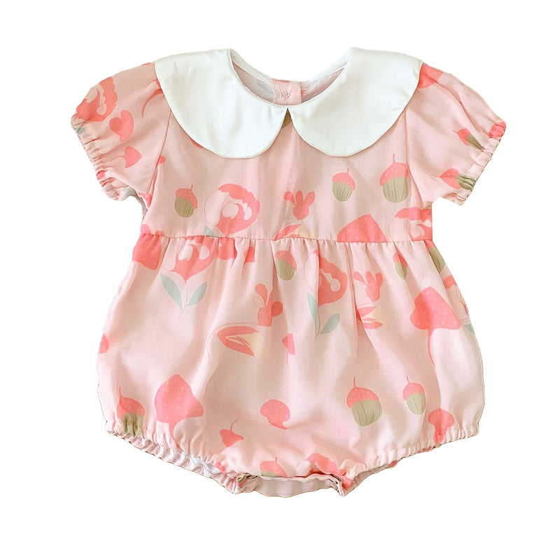 Baby Kid Girls Flower Print Rompers Wholesale 220513342