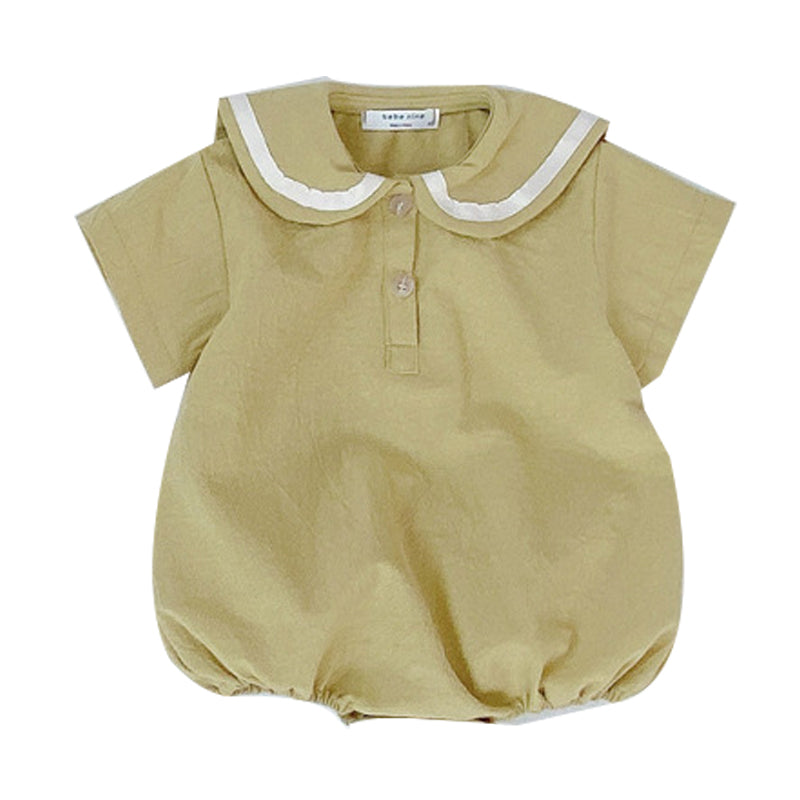 Baby Unisex Solid Color Rompers Wholesale 22051337