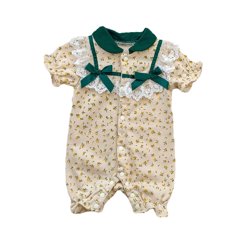Baby Girls Flower Jumpsuits Wholesale 220513392