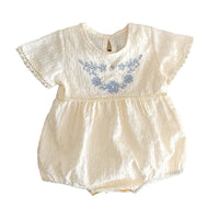 Load image into Gallery viewer, Baby Girls Solid Color Embroidered Rompers Wholesale 220513394

