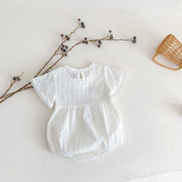 Load image into Gallery viewer, Baby Girls Solid Color Embroidered Rompers Wholesale 220513394
