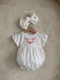 Load image into Gallery viewer, Baby Girls Solid Color Embroidered Rompers Wholesale 220513394
