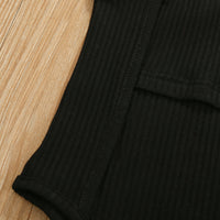 Load image into Gallery viewer, 2 Pieces Set Baby Kid Girls Solid Color Muslin&amp;Ribbed Rompers And Pants Wholesale 22051348
