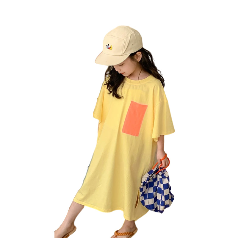 Baby Kid Girls Color-blocking Dresses Wholesale 220513488