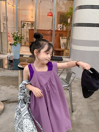 Load image into Gallery viewer, 2 Pieces Set Baby Kid Girls Solid Color Tank Tops And Dresses Wholesale 220513495
