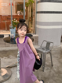 Load image into Gallery viewer, 2 Pieces Set Baby Kid Girls Solid Color Tank Tops And Dresses Wholesale 220513495
