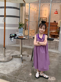 Load image into Gallery viewer, 2 Pieces Set Baby Kid Girls Solid Color Tank Tops And Dresses Wholesale 220513495
