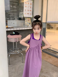 Load image into Gallery viewer, 2 Pieces Set Baby Kid Girls Solid Color Tank Tops And Dresses Wholesale 220513495
