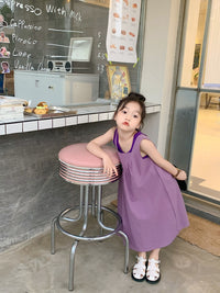 Load image into Gallery viewer, 2 Pieces Set Baby Kid Girls Solid Color Tank Tops And Dresses Wholesale 220513495
