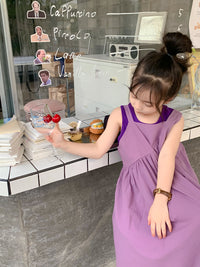 Load image into Gallery viewer, 2 Pieces Set Baby Kid Girls Solid Color Tank Tops And Dresses Wholesale 220513495
