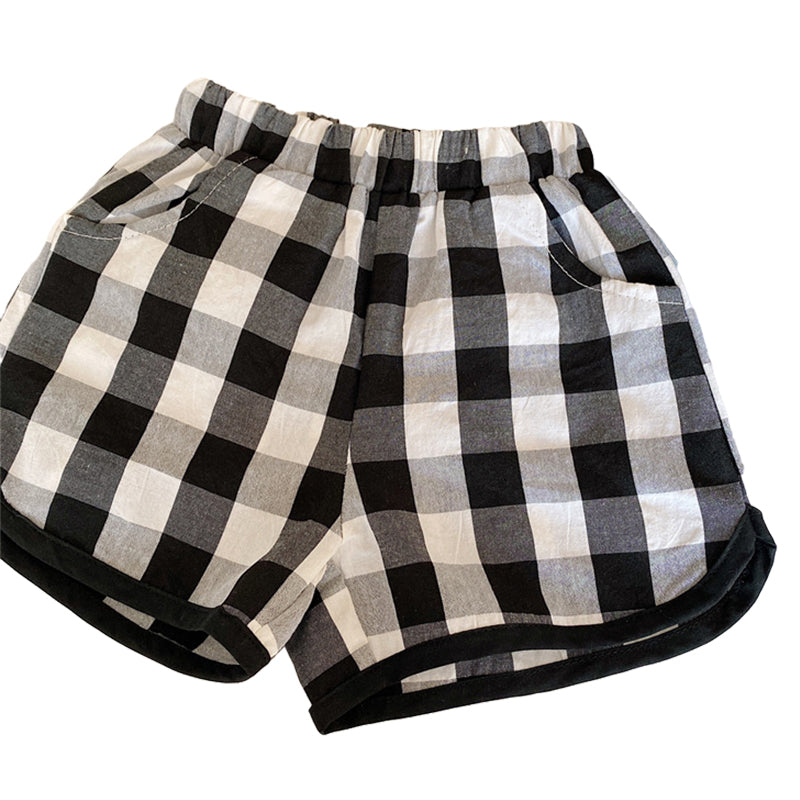 Baby Kid Unisex Checked Shorts Wholesale 220513508