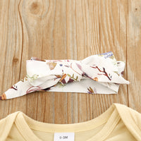 Load image into Gallery viewer, 3 Pieces Set Baby Girls Flower Print Rompers And Skirts And Bow Headwear Wholesale 22051359
