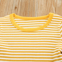 Load image into Gallery viewer, 2 Pieces Set Baby Kid Girls Striped Muslin&amp;Ribbed Tops And Shorts Wholesale 22051386
