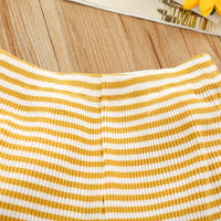 Load image into Gallery viewer, 2 Pieces Set Baby Kid Girls Striped Muslin&amp;Ribbed Tops And Shorts Wholesale 22051386
