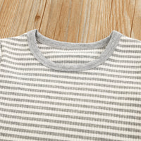Load image into Gallery viewer, 2 Pieces Set Baby Kid Girls Striped Muslin&amp;Ribbed Tops And Shorts Wholesale 22051386
