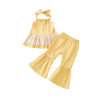 Load image into Gallery viewer, 2 Pieces Set Baby Kid Girls Lace Tops And Solid Color Pants Wholesale 22051396
