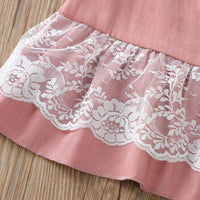 Load image into Gallery viewer, 2 Pieces Set Baby Kid Girls Lace Tops And Solid Color Pants Wholesale 22051396
