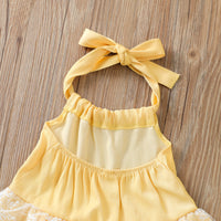 Load image into Gallery viewer, 2 Pieces Set Baby Kid Girls Lace Tops And Solid Color Pants Wholesale 22051396
