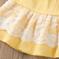 Load image into Gallery viewer, 2 Pieces Set Baby Kid Girls Lace Tops And Solid Color Pants Wholesale 22051396
