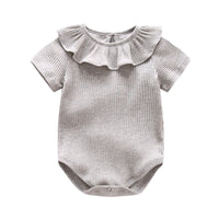 Load image into Gallery viewer, Baby Girls Solid Color Muslin&amp;Ribbed Rompers Wholesale 22051603
