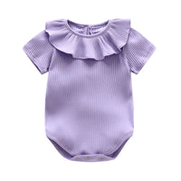 Load image into Gallery viewer, Baby Girls Solid Color Muslin&amp;Ribbed Rompers Wholesale 22051603
