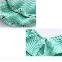 Load image into Gallery viewer, Baby Girls Solid Color Muslin&amp;Ribbed Rompers Wholesale 22051603
