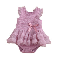 Load image into Gallery viewer, Baby Girls Solid Color Bow Rompers Wholesale 22051605
