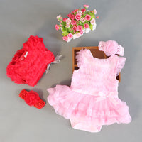 Load image into Gallery viewer, Baby Girls Solid Color Bow Rompers Wholesale 22051605
