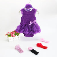Load image into Gallery viewer, Baby Girls Solid Color Bow Rompers Wholesale 22051605
