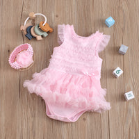 Load image into Gallery viewer, Baby Girls Solid Color Bow Rompers Wholesale 22051605
