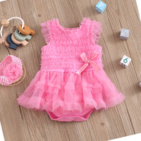 Load image into Gallery viewer, Baby Girls Solid Color Bow Rompers Wholesale 22051605
