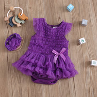 Load image into Gallery viewer, Baby Girls Solid Color Bow Rompers Wholesale 22051605
