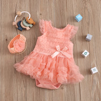 Load image into Gallery viewer, Baby Girls Solid Color Bow Rompers Wholesale 22051605
