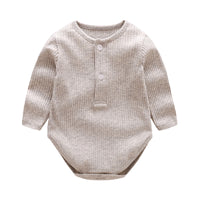 Load image into Gallery viewer, Baby Girls Boys Solid Color Muslin&amp;Ribbed Rompers Wholesale 22051606
