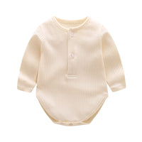 Load image into Gallery viewer, Baby Girls Boys Solid Color Muslin&amp;Ribbed Rompers Wholesale 22051606
