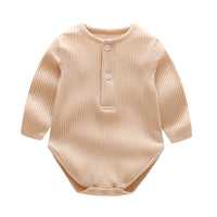 Load image into Gallery viewer, Baby Girls Boys Solid Color Muslin&amp;Ribbed Rompers Wholesale 22051606
