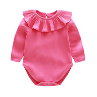 Load image into Gallery viewer, Baby Girls Boys Solid Color Muslin&amp;Ribbed Rompers Wholesale 22051606
