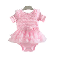 Load image into Gallery viewer, Baby Girls Solid Color Bow Rompers Wholesale 22051607
