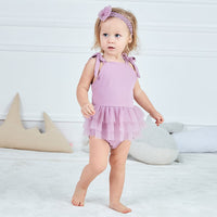 Load image into Gallery viewer, Baby Girls Solid Color Bow Rompers Headwear Wholesale 22051609
