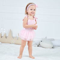 Load image into Gallery viewer, Baby Girls Solid Color Bow Rompers Headwear Wholesale 22051609
