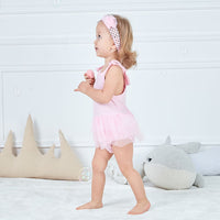 Load image into Gallery viewer, Baby Girls Solid Color Bow Rompers Headwear Wholesale 22051609
