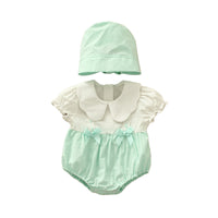 Load image into Gallery viewer, Baby Girls Color-blocking Bow Rompers Wholesale 220516108

