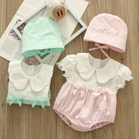 Load image into Gallery viewer, Baby Girls Color-blocking Bow Rompers Wholesale 220516108
