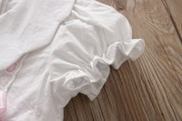 Load image into Gallery viewer, Baby Girls Color-blocking Bow Rompers Wholesale 220516108
