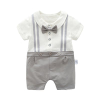Load image into Gallery viewer, Baby Boys Striped Color-blocking Bow Jumpsuits Wholesale 22051611
