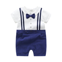 Load image into Gallery viewer, Baby Boys Striped Color-blocking Bow Jumpsuits Wholesale 22051611
