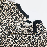 Load image into Gallery viewer, 3 Pieces Set Baby Girls Leopard Rompers Solid Color Skirts And Bow Headwear Wholesale 22051612
