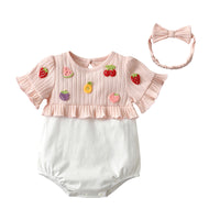 Load image into Gallery viewer, Baby Girls Color-blocking Rompers Wholesale 220516125
